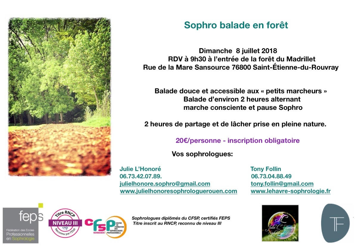 balade sophro en fôret à Etienne-du-Rouvay Julie L’Honoré Sophrologue Rouen